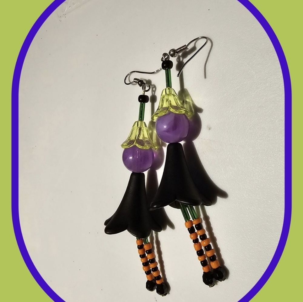 Earrings~Handmade-Witchy Dangle Earrings, One of a Kind, NEW